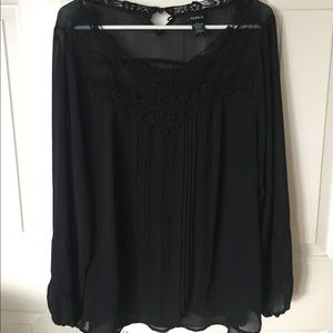 Sheer long sleeve blouse